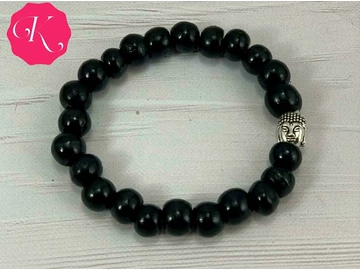 Fekete fa férfi karkötő "Buddha"