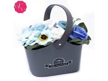 Szappanrózsa kosár (kék)